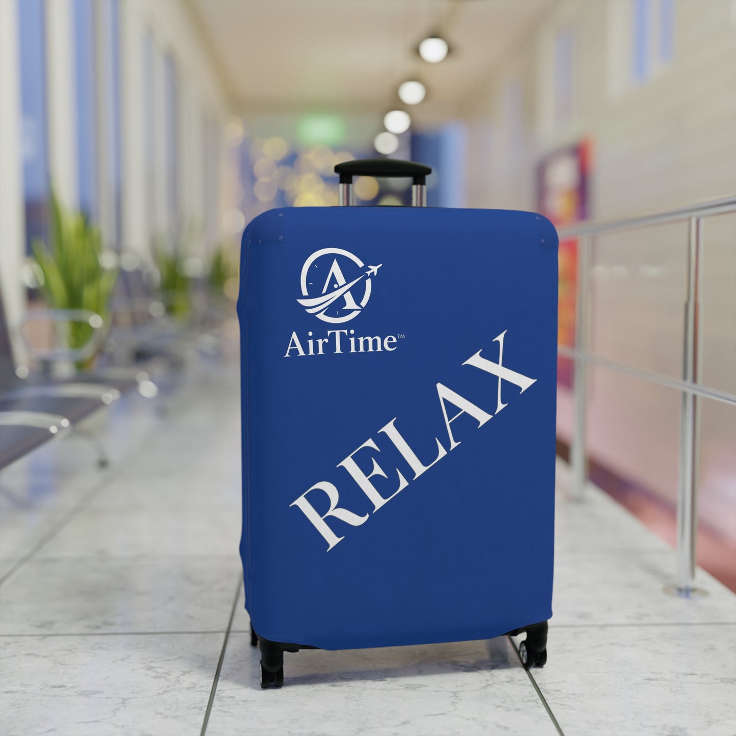 RELAX Luggage Cover — Calm Blue Suitcase Protector by AirTime™
